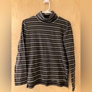 Madewell Black and White Striped Turtleneck